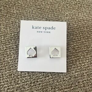 Kate Spade Shiny Silver Spade Earrings